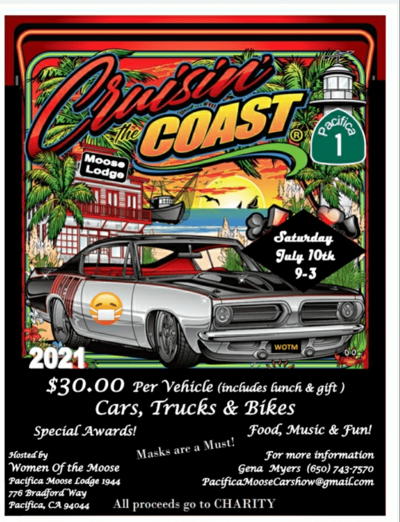 Cruisin’ the Coast Car Show Pacifica Moose Lodge